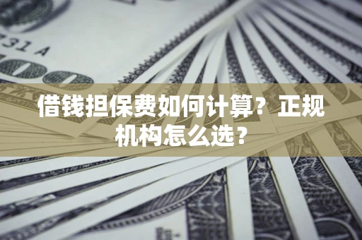 济南借钱担保费如何计算？正规机构怎么选？