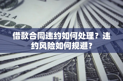 济南借款合同违约如何处理？违约风险如何规避？